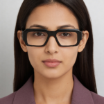 Black Full Rim Rectangle Fashionable Eyewear Frame  Women - Image 4